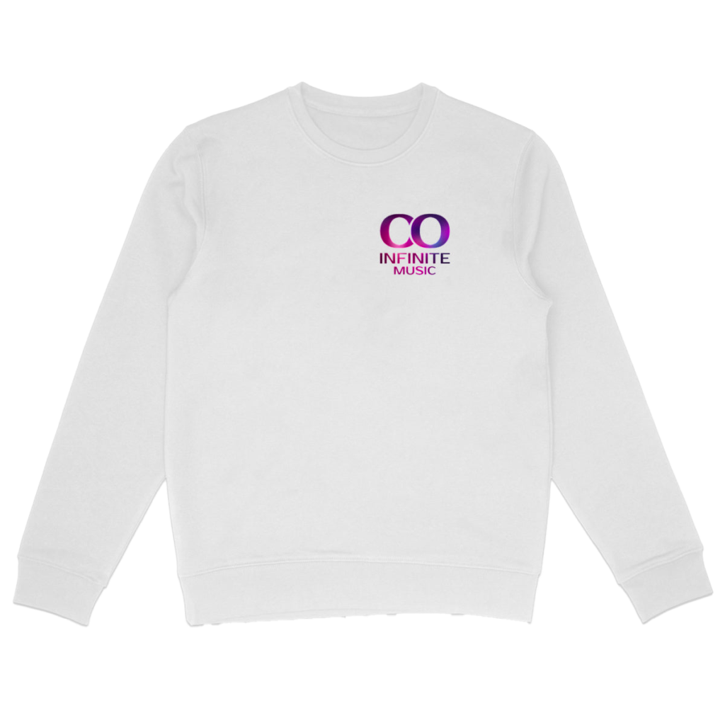 Logo Infinite Music Violet sur Pull Blanc